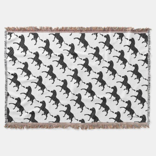 Zebra Black and Gray Print Silhouette Decke (Vorderseite)