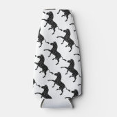 Zebra Black and Gray Print Silhouette Flaschenkühler (Vorderseite)