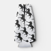 Zebra Black and Gray Print Silhouette Flaschenkühler (Rückseite)