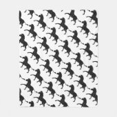 Zebra Black and Gray Print Silhouette Fleecedecke (Vorderseite)