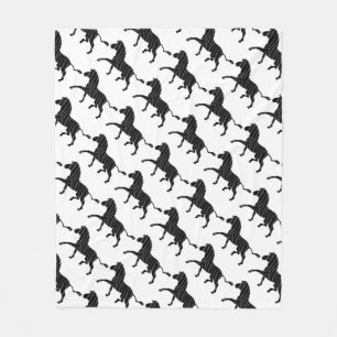 Zebra Black and Gray Print Silhouette Fleecedecke
