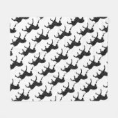 Zebra Black and Gray Print Silhouette Fleecedecke (Vorderseite (Horizontal))