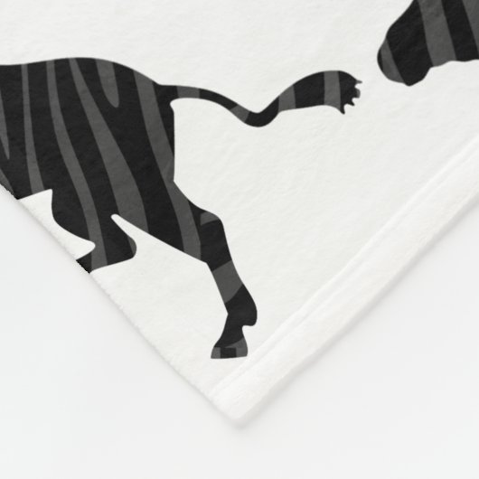 Zebra Black and Gray Print Silhouette Fleecedecke (Ecke)