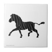 Zebra Black and Gray Print Silhouette Fliese (Vorderseite)