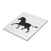 Zebra Black and Gray Print Silhouette Fliese (Seite)