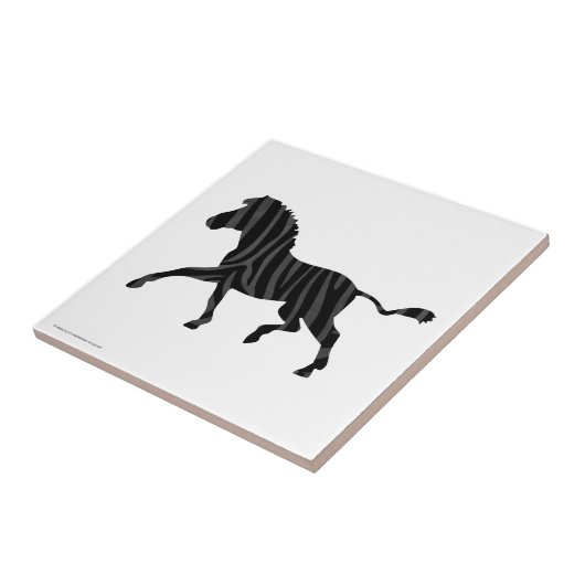 Zebra Black and Gray Print Silhouette Fliese (Seite)