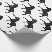 Zebra Black and Gray Print Silhouette Geschenkpapier (Ecke)