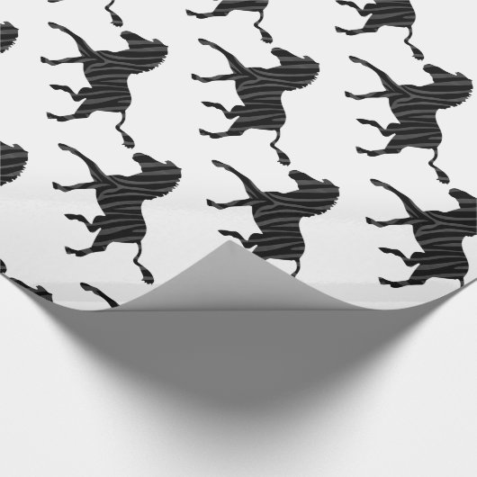 Zebra Black and Gray Print Silhouette Geschenkpapier (Ecke)