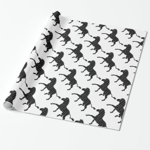 Zebra Black and Gray Print Silhouette Geschenkpapier