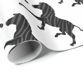 Zebra Black and Gray Print Silhouette Geschenkpapier (Rolleneckpunkt)