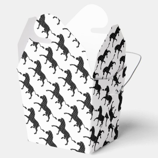 Zebra Black and Gray Print Silhouette Geschenkschachtel (Geöffnet)