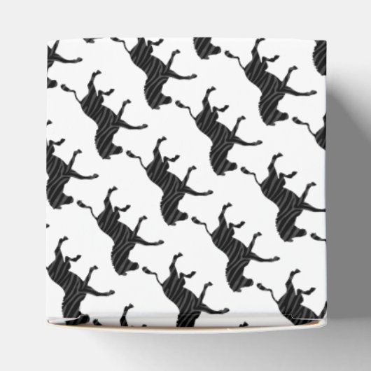 Zebra Black and Gray Print Silhouette Geschenkschachtel (Oben)