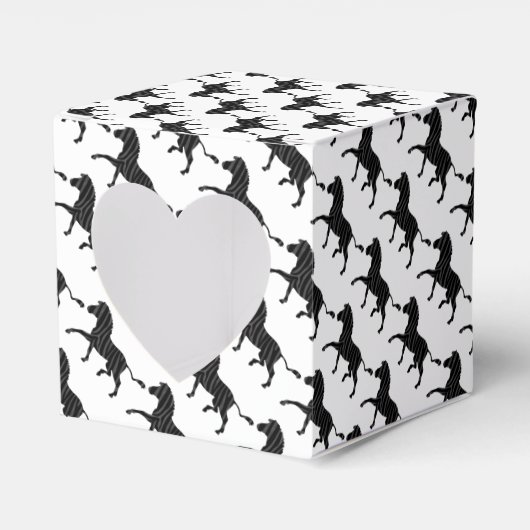 Zebra Black and Gray Print Silhouette Geschenkschachtel (Vorderseite)