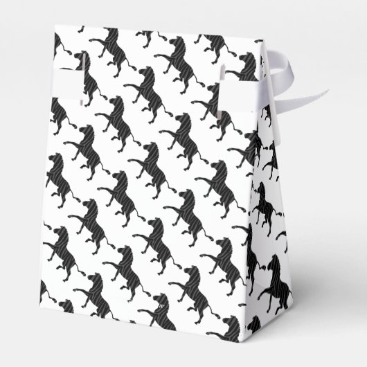 Zebra Black and Gray Print Silhouette Geschenkschachtel (Rückseite)