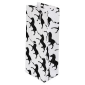 Zebra Black and Gray Print Silhouette Geschenktüte Für Weinflaschen (Vorderseite Schrägansicht)