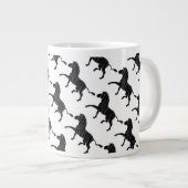 Zebra Black and Gray Print Silhouette Jumbo-Tasse (Vorderseite Rechts)