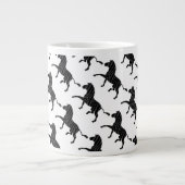 Zebra Black and Gray Print Silhouette Jumbo-Tasse (Vorderseite)