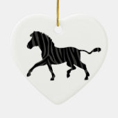 Zebra Black and Gray Print Silhouette Keramik Ornament (Hinten)