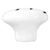 Zebra Black and Gray Print Silhouette Keramikknauf (Seitenansicht)