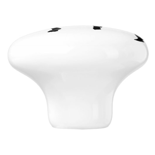 Zebra Black and Gray Print Silhouette Keramikknauf (Seitenansicht)