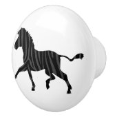 Zebra Black and Gray Print Silhouette Keramikknauf (Rechts)