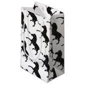 Zebra Black and Gray Print Silhouette Kleine Geschenktüte (Vorderseite Schrägansicht)