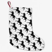 Zebra Black and Gray Print Silhouette Kleiner Weihnachtsstrumpf (Vorderseite)
