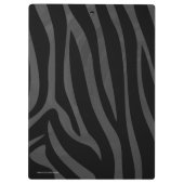 Zebra Black and Gray Print Silhouette Klemmbrett (Rückseite)
