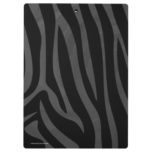 Zebra Black and Gray Print Silhouette Klemmbrett (Rückseite)
