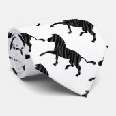 Zebra Black and Gray Print Silhouette Krawatte (Gerollt)