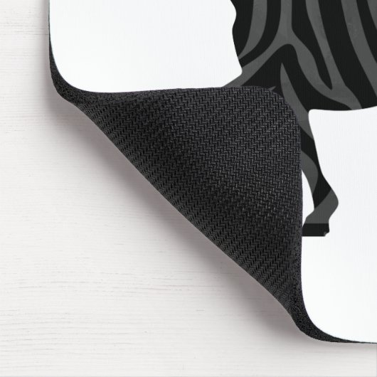 Zebra Black and Gray Print Silhouette Mousepad (Ecke)