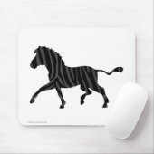 Zebra Black and Gray Print Silhouette Mousepad (Mit Mouse)