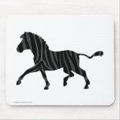 Zebra Black and Gray Print Silhouette Mousepad (Vorne)