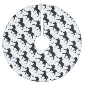 Zebra Black and Gray Print Silhouette Polyester Weihnachtsbaumdecke (Vorderseite)