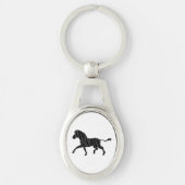 Zebra Black and Gray Print Silhouette Schlüsselanhänger (Vorderseite)