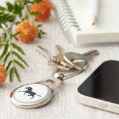 Zebra Black and Gray Print Silhouette Schlüsselanhänger (Seite)