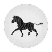 Zebra Black and Gray Print Silhouette Schneidebrett (Vorderseite)