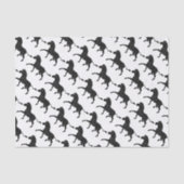 Zebra Black and Gray Print Silhouette Seidenpapier (Vorderseite)