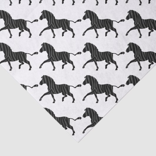 Zebra Black and Gray Print Silhouette Seidenpapier (Ausschnitt)