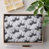 Zebra Black and Gray Print Silhouette Seidenpapier (Geschenk)