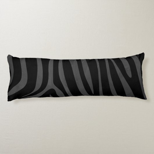 Zebra Black and Gray Print Silhouette Seitenschläferkissen (Rückseite)