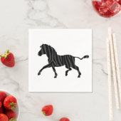 Zebra Black and Gray Print Silhouette Serviette (Beispiel)