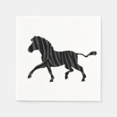 Zebra Black and Gray Print Silhouette Serviette (Vorderseite)