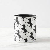 Zebra Black and Gray Print Silhouette Tasse (Zentrum)