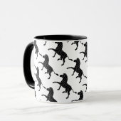 Zebra Black and Gray Print Silhouette Tasse (Vorderseite Links)