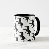 Zebra Black and Gray Print Silhouette Tasse (VorderseiteRechts)