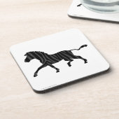 Zebra Black and Gray Print Silhouette Untersetzer (Linke Seite)