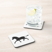 Zebra Black and Gray Print Silhouette Untersetzer (Rechte Seite)