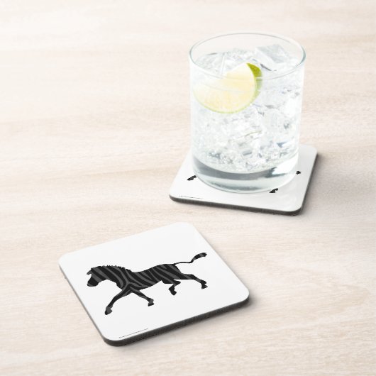 Zebra Black and Gray Print Silhouette Untersetzer (Rechte Seite)