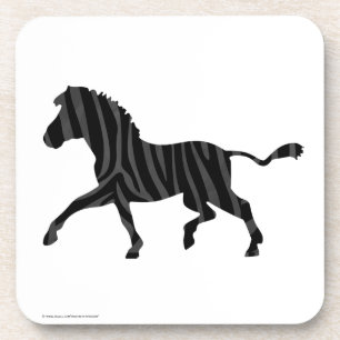 Zebra Black and Gray Print Silhouette Untersetzer